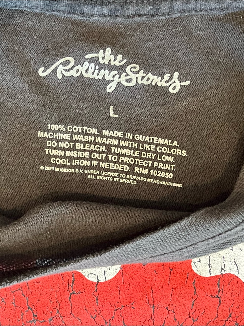 Rolling Stones Vampire Fangs Tongue Logo Black Tee L - Picture 3 of 6
